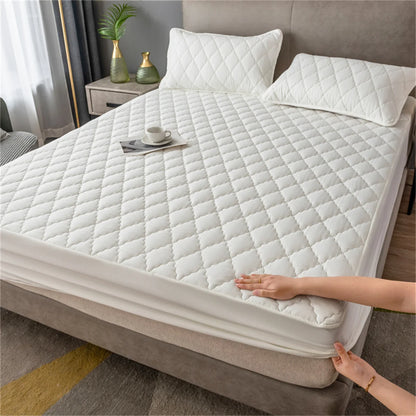 Home Mattress Cover Waterproof Thickened Quilted Waterproof Bed Cover Breathable Mattress Protector Fitted Sheet No Pillowcases