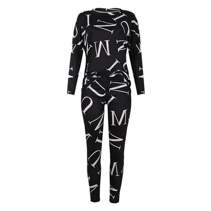 2 Piece Set Women Tracksuit Autumn Winter Warm Letter Top Suits Casual Yoga Set Sweatshirts And Jogging Pants Outfits Sweatpants.