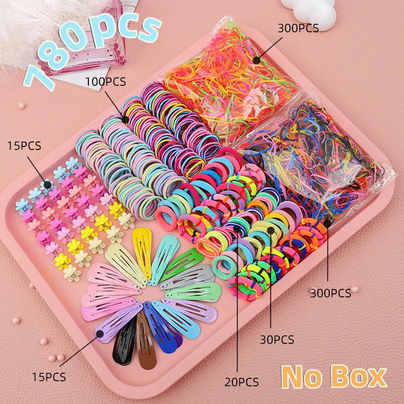 Fresh Simple Women's Hair Ties And Hair Accessories Set High Elasticity Cute Geometric Design Resin Hair Bands for African Eu...