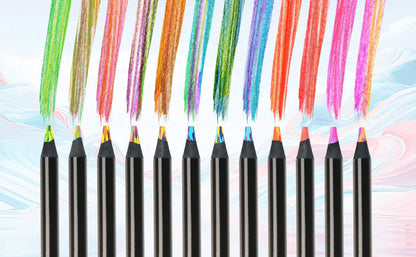 Regenbogen-Farbstifte für Kinder, konzentrische Farbstifte mit Farbverlauf, Kunstmalerei, Zeichenbriefpapier, 10/12 Stück/Set, 7 Farben, Kawaii.