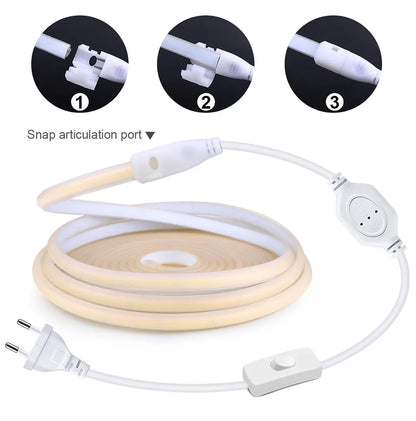 1m-35m Surper Brightness COB LED Strip Light 288LEDs/M RA90 220V Outdoor Waterproof Silicone Tube for Yard Swimming Pool Pathway.