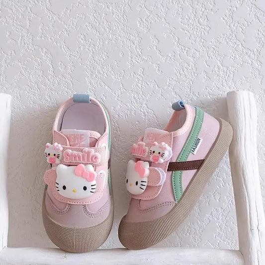 Sanrio Girl Kawaii Canvas Shoes Kindergarten Baby Child Cute Hello Kitty Spring Autumn Fashion Outdoor Running Sports Leisure.
