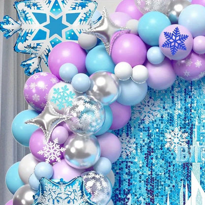 133 Stück Schneeball ballon girlande Set-blau, lila und weiß für Winter partys, Geburtstage und Innen-/Außen dekorationen.