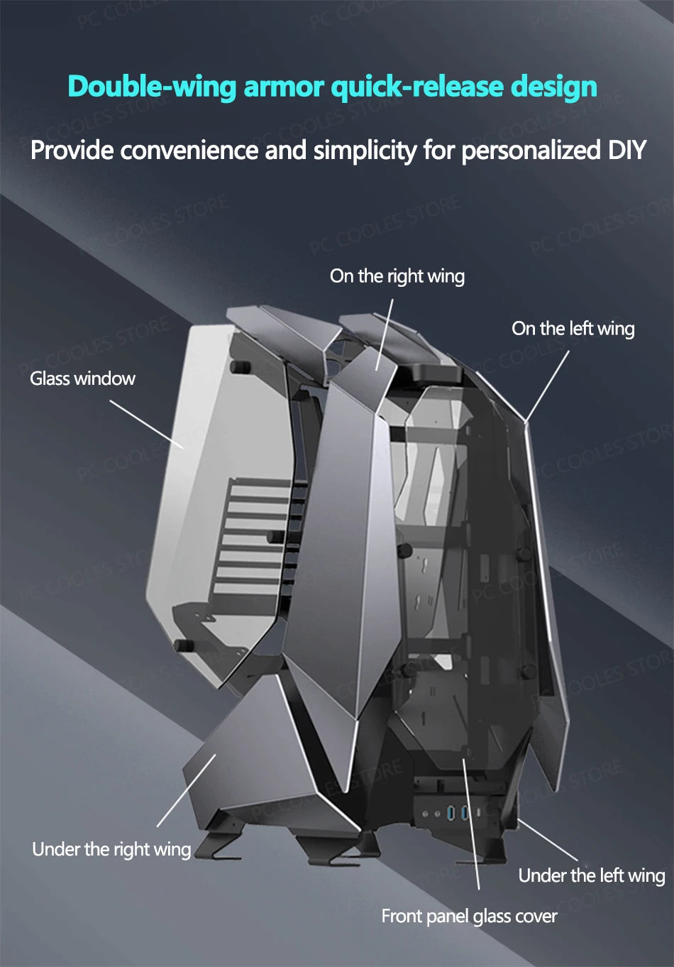 JONSBO MOD-5 Game E-sports Case All Aluminum Special-shaped Glass Chassis Support ATX Motherboard 360 Water-cooled 5V ARGB.