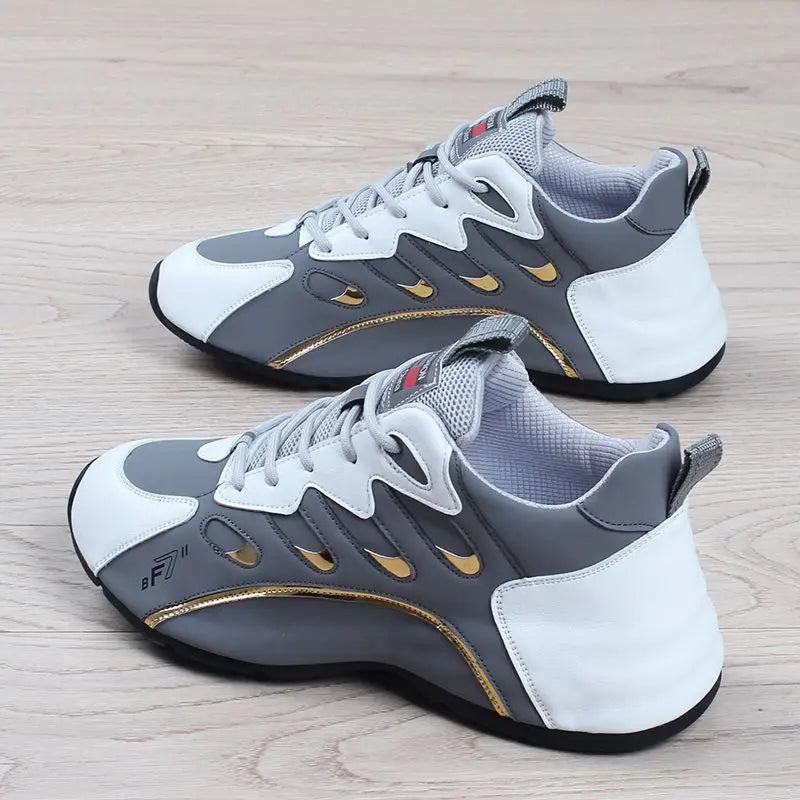 Luxury Men's Sneakers High Quality Leather Casual Shoes for Men Fashion All-match Sport Shoes Platform Comfor Men Running Shoes.