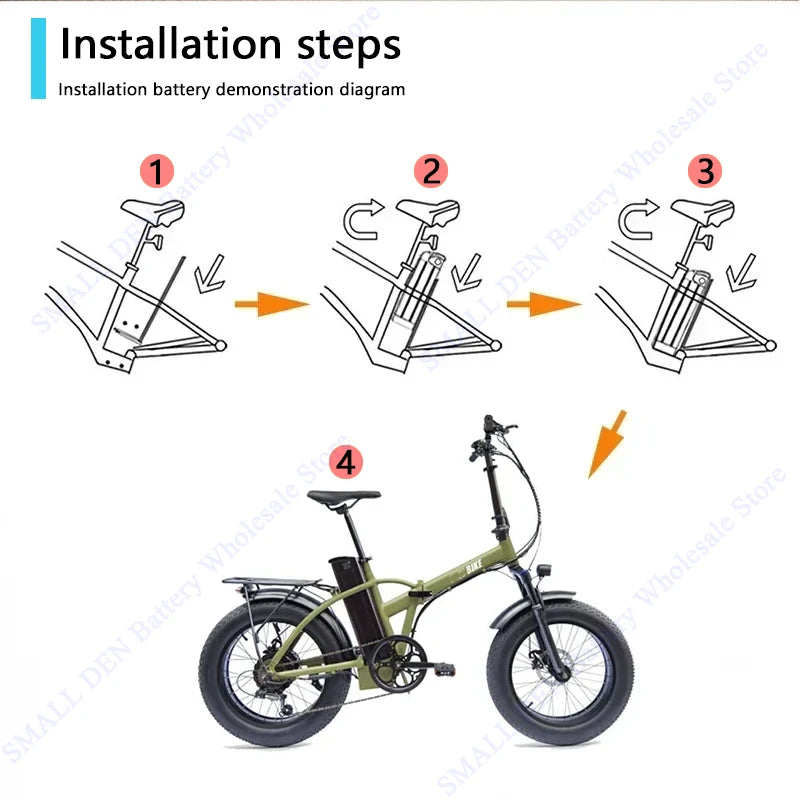 Silver Fish 36V/48V/52V/60V 10Ah 12Ah 15Ah 20A Lithium battery pack For 250W-1800W Folding E-two wheeler Handheld+3A XLR Charger.
