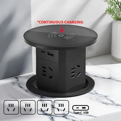 Us uk au stecker power küchentisch steckdose pop up desktop steckdosen strom ladung usb aluminium regal, versteckt, eingebaut