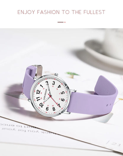 LIGE Fashion Elegant Watches for Woman Ladies Candy Color Silicone Casual Luminous Waterproof Dress Quartz Women's Wristwatches.