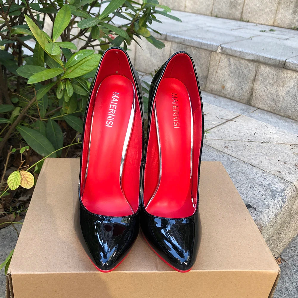 Customize 16cm Extreme Metal High Heels Stilettos Sexy Women Solid Black Red inside Pumps Party Unisex Man Shoes Crossdresser.
