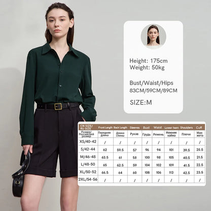 AMII Office Lady Shirt 2025 Autumn New Minimalism thick Long Sleeves Blouse Elastic Cotton Lapel Women's Clothing 12553079
