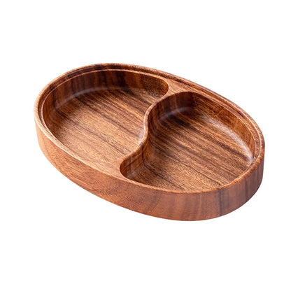 Divided Serving Tray Snack Tray Candy Bowl Fruit Plate Appetizer Platter Wood for Farmhouse Kitchen Nut Bread Dining Room.