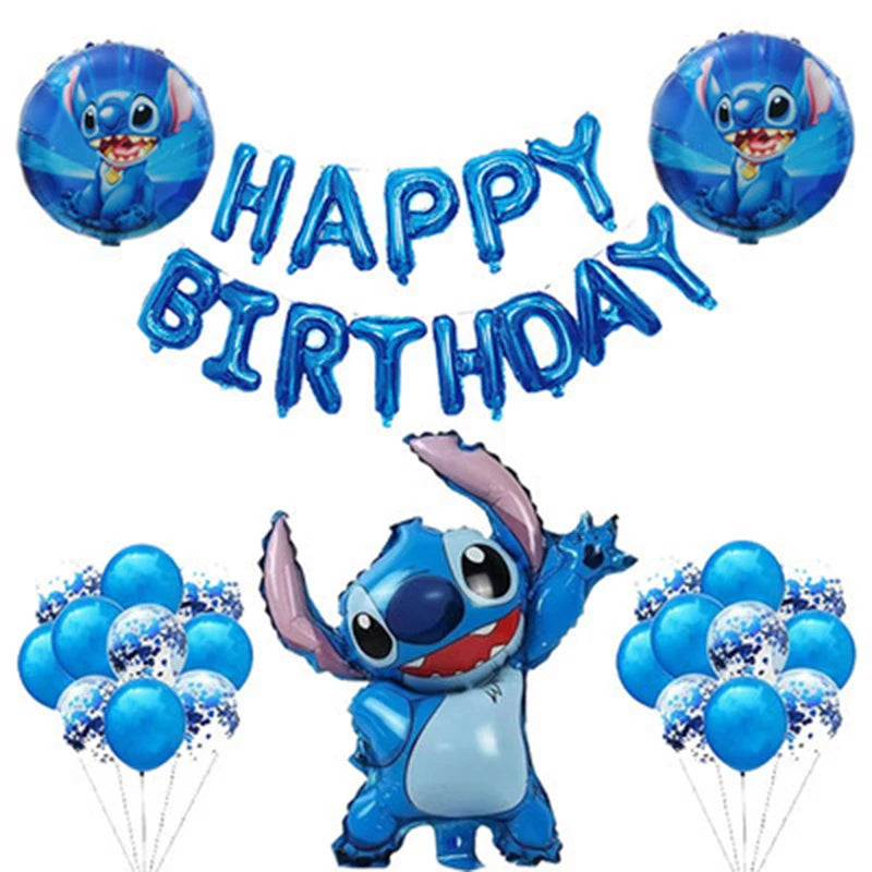 Disney Stitch Geburtstagsparty-Luftballons, Lilo & Stitch-Ballon-Sets, Babyparty für Kinder, Geburtstagsparty-Dekorationen, Zubehör, Geschenke