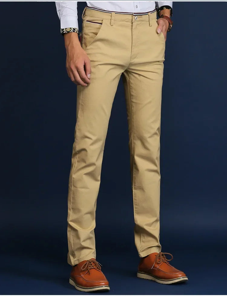 Classic Style Men Spring Summer Thin Casual Pants Fashion Business Cotton Solid Color Office Trousers High Quality Men Trousers.