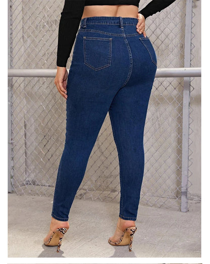 Plus Size Skinny Jeans For Women High Waist Stretch Denim Trousers Mom Jeans Pencil Pants Casual Comfort Trousers Oversize.