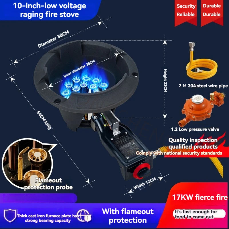 Low-pressure Fierce Fire Stove Single Commercial Gas Stove with Flameout Protection Liquefied Gas Stove Low-pressure.