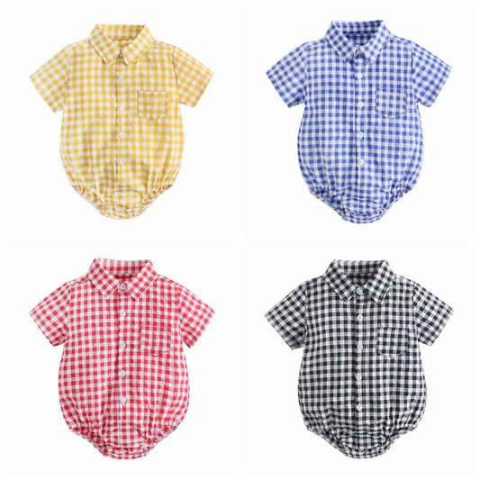 Sanlutoz Sommer Baby Jungen Bodys Baumwolle Baby Kleidung Plaid Mode Kurzarm Kleinkinder Kleidung Casual