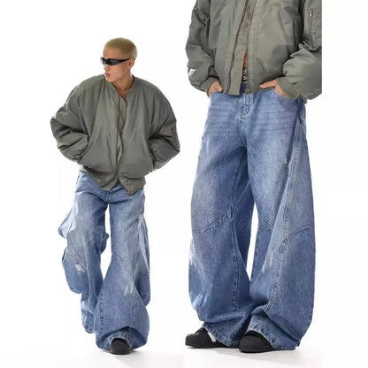 Y2K Men's Baggy Jeans Unisex Trendy Casual Wide-Leg Denim Pants High Street Quality American Style Streetwear Oversize Trousers.