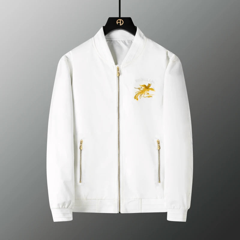 Spring men's Phoenix embroidered jacket Slim youth coat Outdoor sports trend top men's jacket.