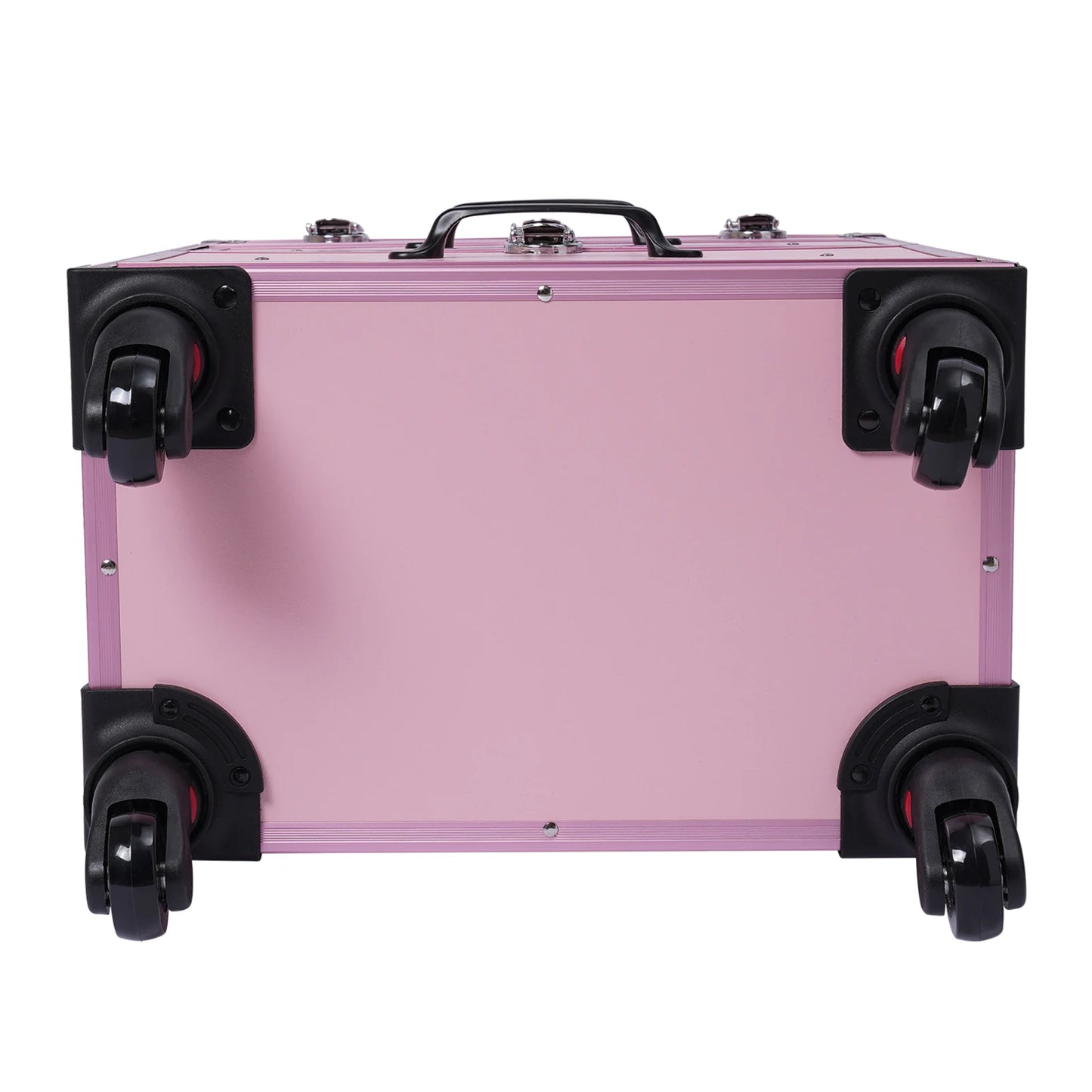 3 in 1 Rolling Makeup Case with Drawer, Large Makeup Case Organizers, Profesional Cosmetic Case for Salon Barber, Light Pink