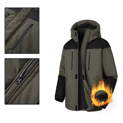 Winter Thickened Jacket Men Running Hooded Coat Sport Outdoor Leisure Medium-length Warm Clothing Autumn Winter Clothing Male.