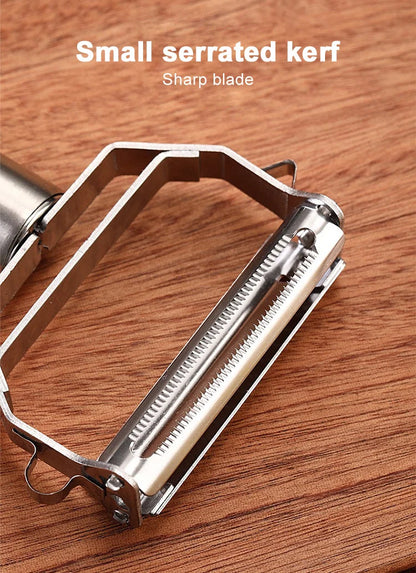 Stainless Steel Vegetable Peeler 4-in-1 Multi-Function Kitchen Tool with Anti-Slip Ergonomic Handle for Potato Carrot Cucumber.