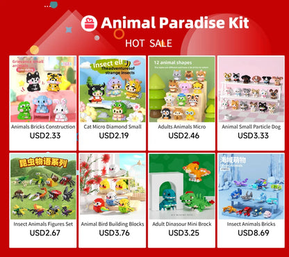 Marine Animals Micro Particle Building Blocks Toys for Children 6 to 10 Years Animal Diy Assembled Toys Puzzle Games Child Gifts.