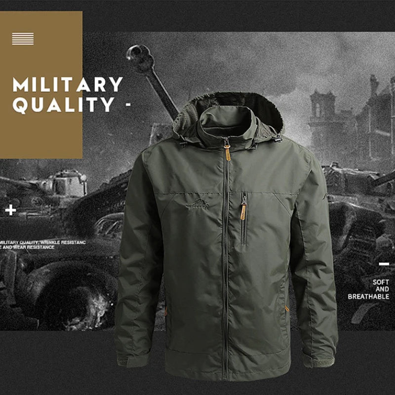 Windbreaker Men Tactical Jacket Waterproof Outdoor Hooded Coat Sports Military European Size S-5XL Field Climbing Thin Outwear.