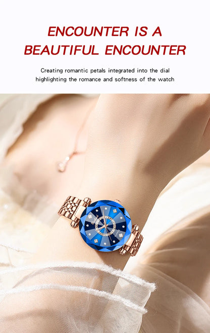 BINBONDN10 Women's Watches Elegant Fashion Original Quartz Watch for Lady Heart of the Ocean Design Waterproof Luminous Diamond.