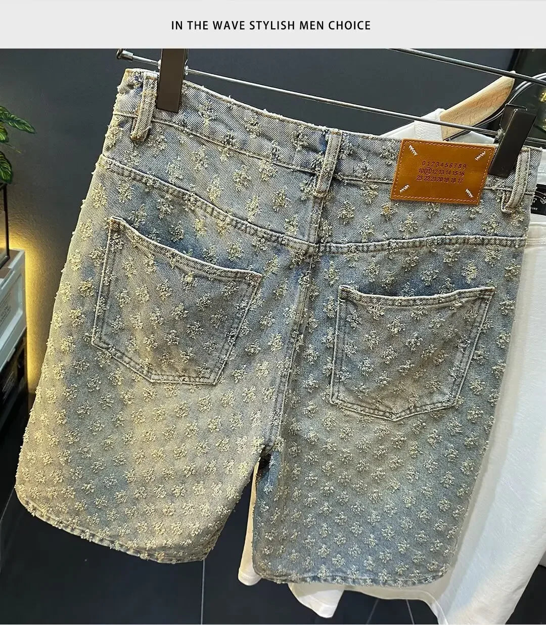 Retro American Casual Vintage Worn Short Jeans Men Straight Loose High Street Five-Point Pants Summer 2025 Distressed Denim.