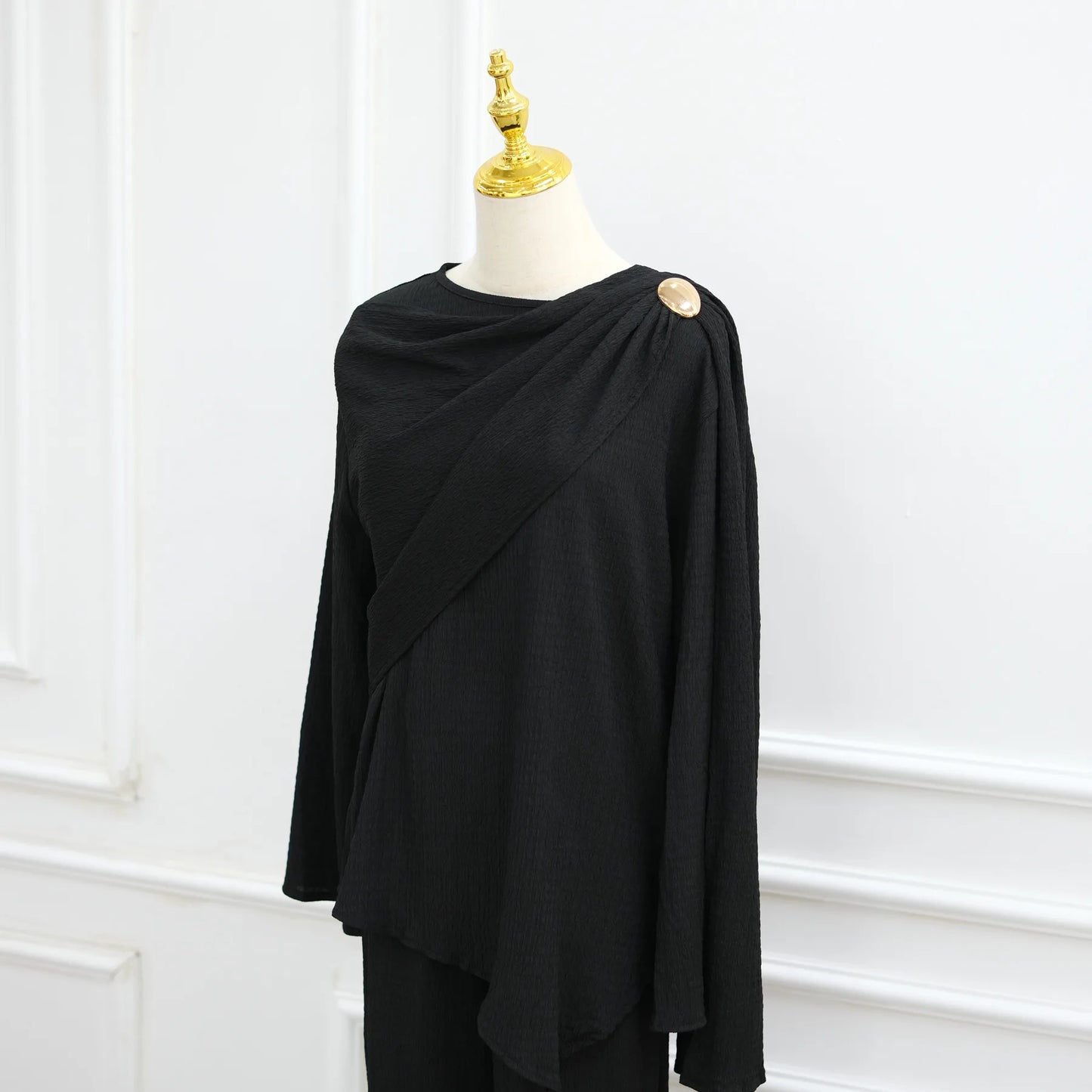 Eid Muslim Women Abaya Set Elegant Dubai Solid Color Button-Down Cardigan and Pants Suit Islam Modest Outfit 2025 Turkey Clothes