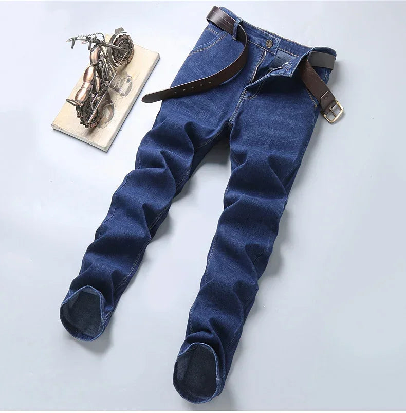 2025 Men's New Men's Fashion Casual Jeans Classic Style Casual Stretch Slim Fit Jeans Men's Denim Pants Black Blue Men's Style.