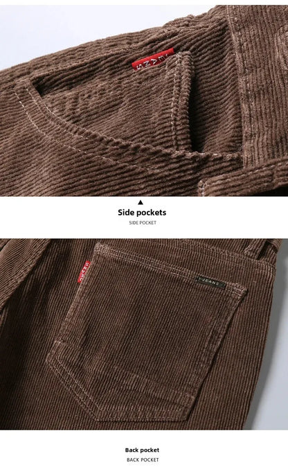Herren Cord-Freizeithose, gerades Bein, lockere Passform, Jugend, Winter, dicke warme Samt-Jogginghose, Jogginghose, Baggy-Jogginghose