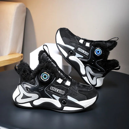 Children's Sneakers Boys Causal Kid Running Walking Shoes Fashion Warm Plush Girls Tennis Shoes Soft Walking Shoes.