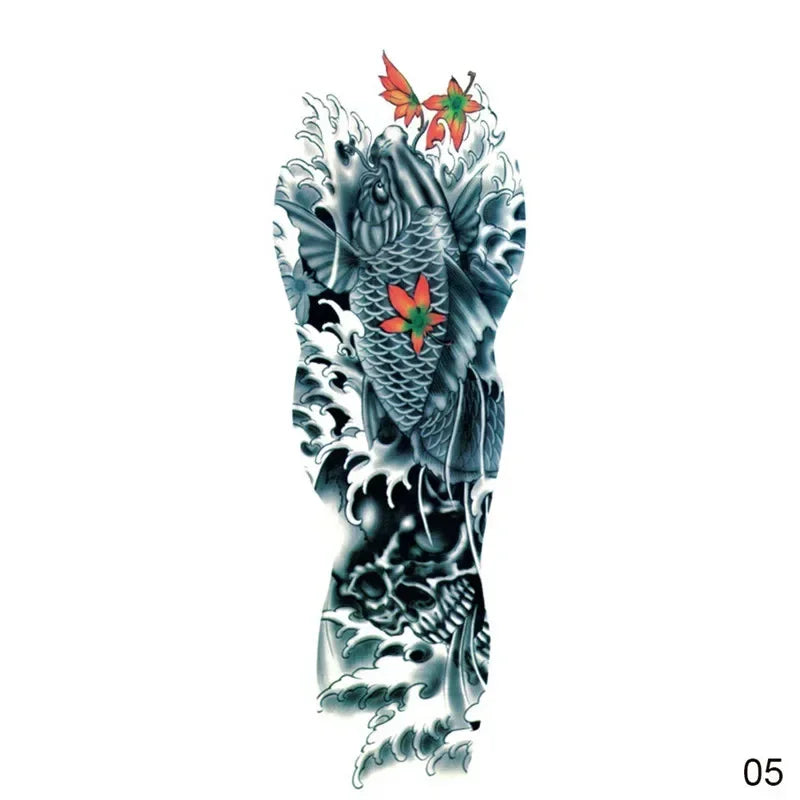 16 Designs Full Arm Temporary Tattoo Sleeve Waterproof Tattoos For Cool Men Women Tattoos Stickers On The Body Art #272596