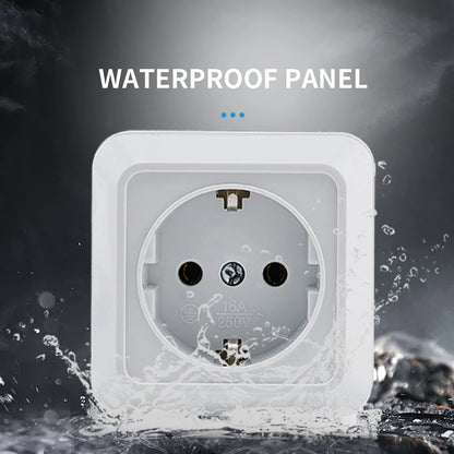 WESA Weiße Wandsteckdose, EU-Standard, Steckdose, Boden, Vintage-Oberfläche, Steckdose, Stecker, flammhemmender Kunststoff.