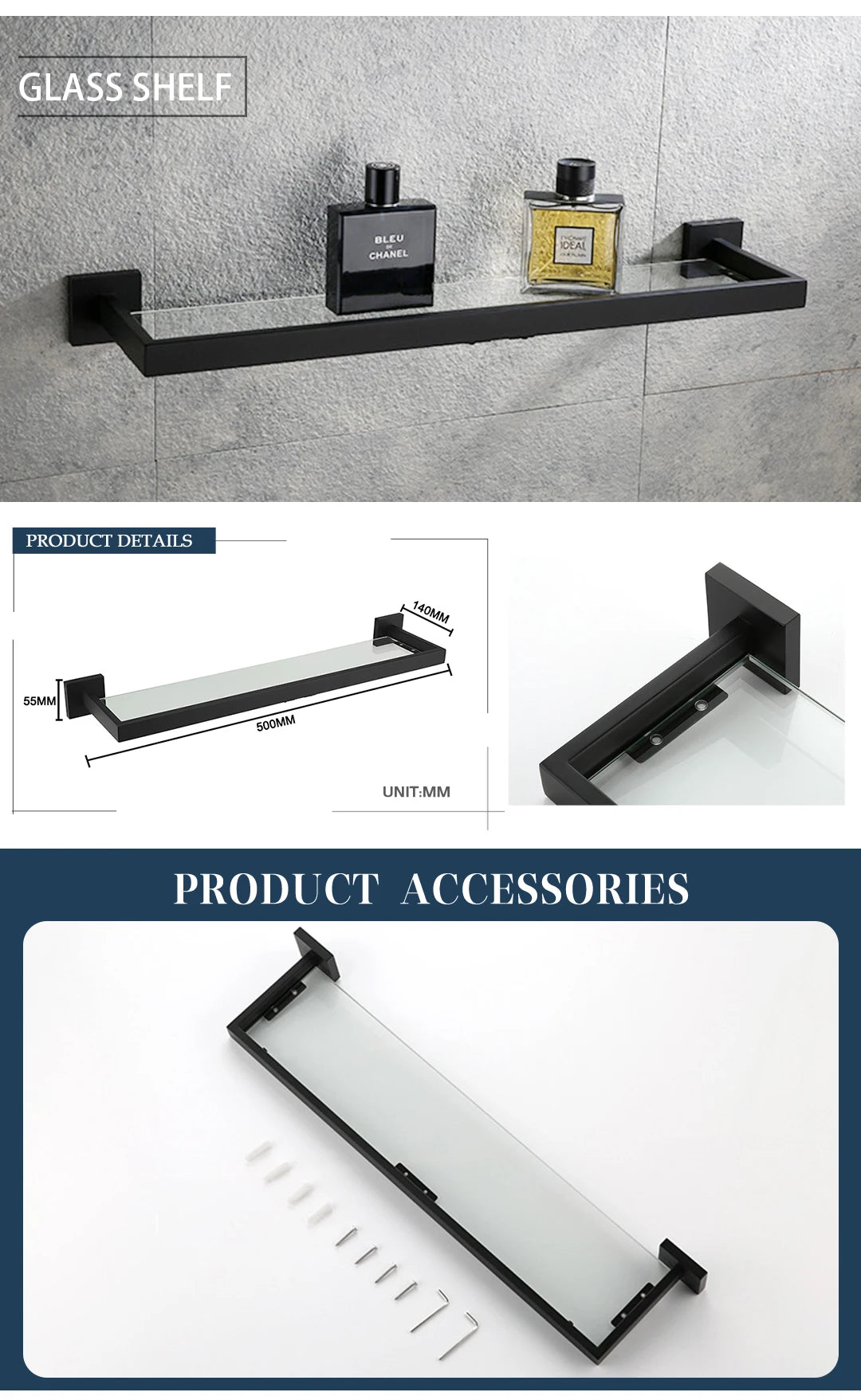 Schwarz Bad zubehör Edelstahl Set Wandre gal Handtuch halter Handtuch halter Taschentuch halter Kleider haken Toiletten bürste Anhänger