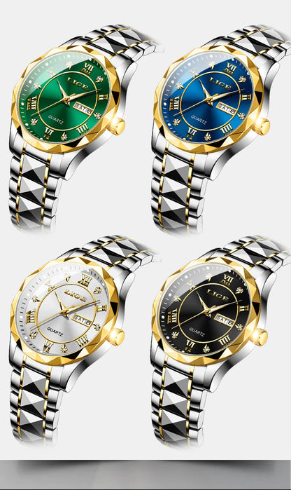 LIGE New Gold Watch Women Watches Ladies Creative Steel Women's Bracelet Watches Female Waterproof Clock Relogio Feminino+BOX.