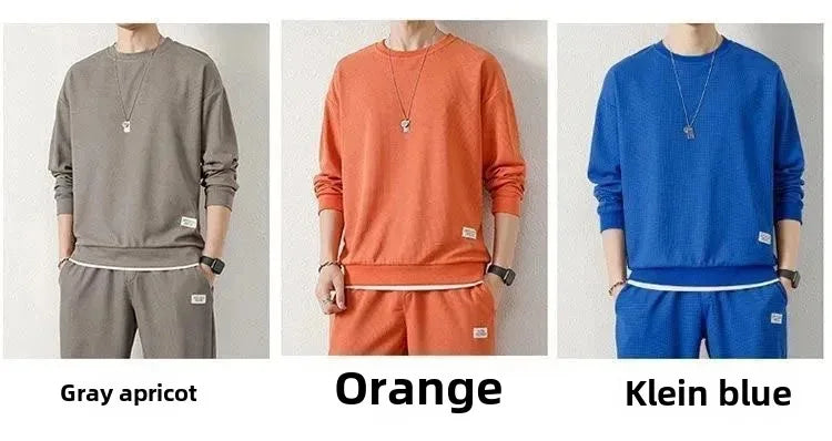 Loose Men's Long Sleeve Hoodie And Pants Set Spring Autumn New Style Casual Sports Youth Loose Fit Male Fashion Outfit.