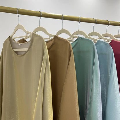 Ramadan Eid Satin Batwing Butterfly Abaya Dubai Luxury 2024 Muslim Maxi Kaftan Dress Abayas For Women Kebaya Robe Femme Vestidos.