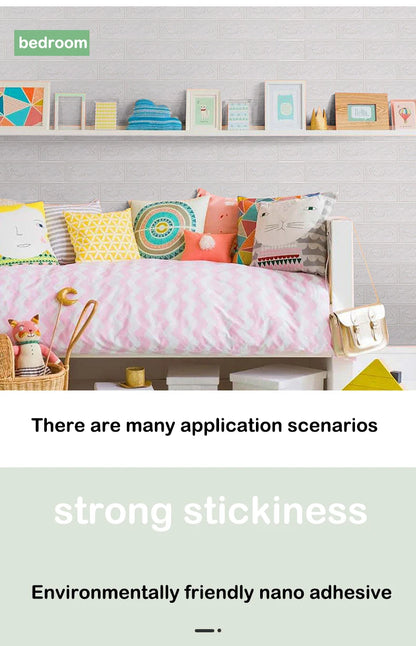 40Pcs 38.5X35cm Imitation Brick Wallpaper Self-adhesive Waterproof Moisture-proof Living Room Bedroom Wall Decoration