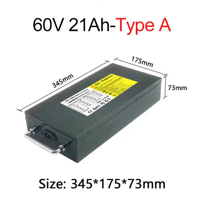 Harley battery 60V 12Ah 15Ah 18Ah 21Ah 24Ah Lithium cell pack Original With BMS For 1800W E-scooter motorcycle +67.2V 3A Charger