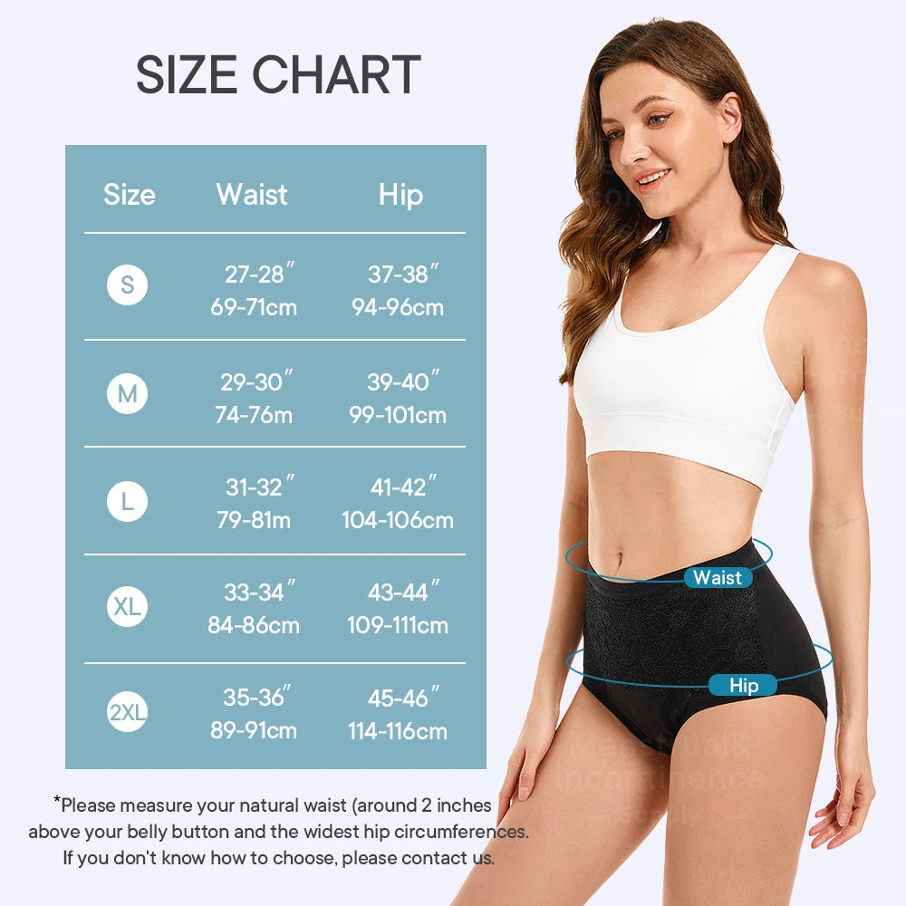 High Rise Women’s Incontinence Panties Multi-layer Leakproof Incontinence Underwear High Absorbency Reusable Eco-Frie.