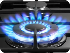 ‌58cm Gas Hob | 4 Burner Dual Fuel (NG/LPG) 8060W Auto Flame Shut-off & Tempered Glass Surface | Built-in/Freestanding 220-240V.