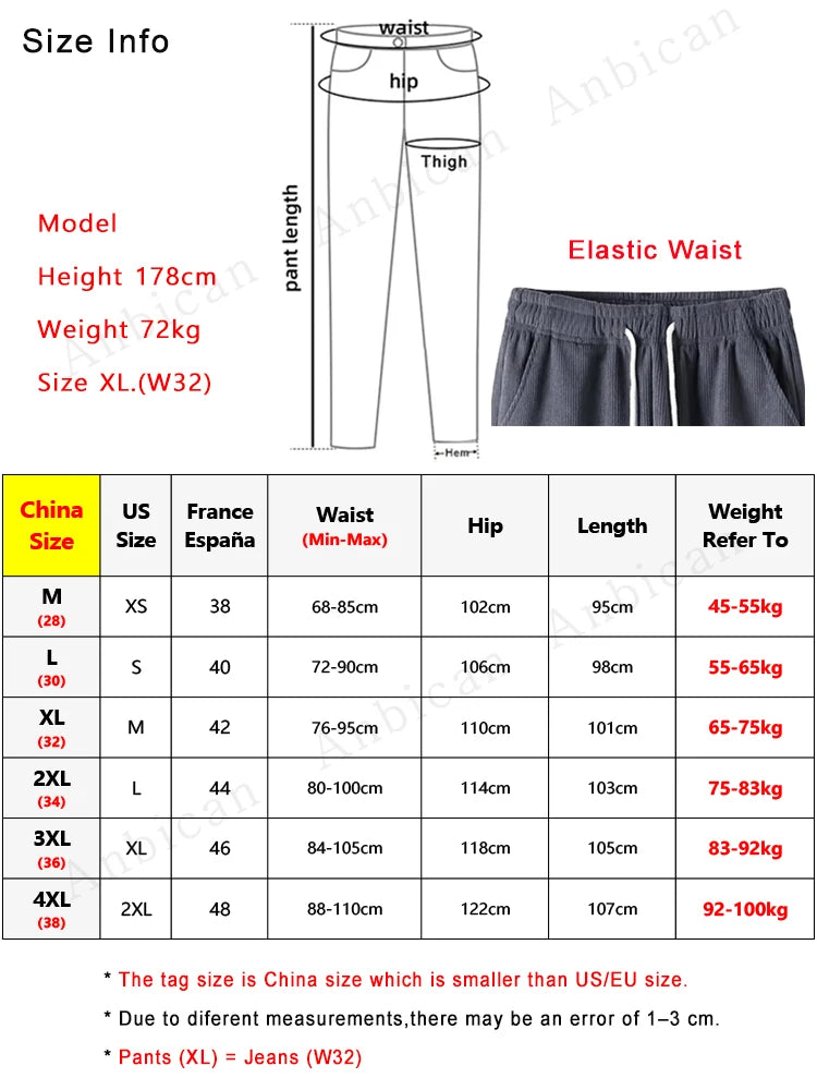 Winter Thick Warm Corduroy Sweatpants Men Fleece Liner Drawstring Straight Loose Track Pants Male Casual Fleece Thermal Trousers.
