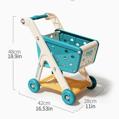 Shopping cart toy baby small trolley children play house fruit cut music kitchen supermarket men and girls Early Education toys.