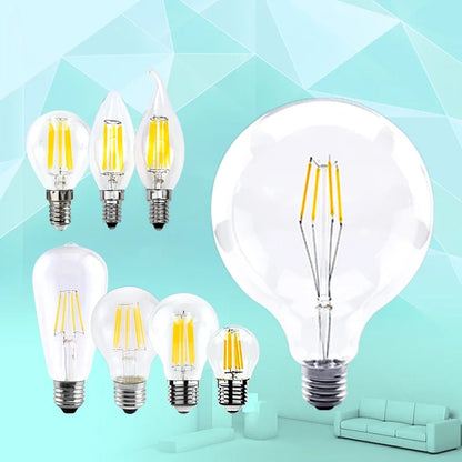 LED Retro Edison Glühbirne E14 E27 AC 220V 2W 4W 6W 8W Vintage Glas lampe C35 G45 A60 St64 G80 G95 G125 LED Filament Licht Wohnkultur.