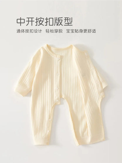 AYNIGIELL Frühling und Herbst 0-12 Monate Baby-Strampler Hochwertiger Neugeborenen-Overall aus 100 % Baumwolle für Neugeborene, Jungen und Mädchen.