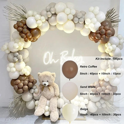 Kaffeebraun Beige Ballon Girlande Bogen Kit Oh Babyparty Dekoration Rustikale Hochzeit Kindergeburtstag Party Taufe Taufe