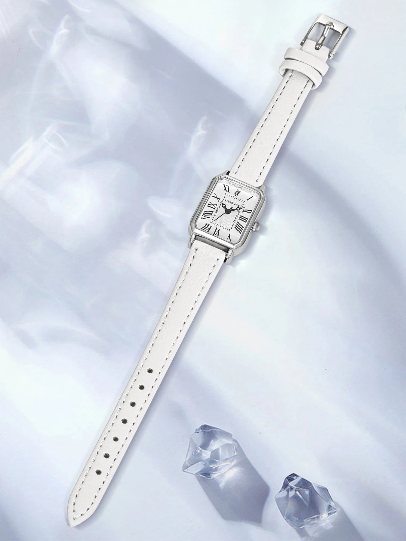 Fashion Rectangle Quartz Wrist Watch for Women Luxury Brand Roman Dial Leather Strap  Ladies Watches Clock