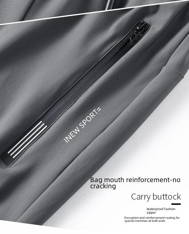 Men Summer Thin Ice Silk Pants Loose Style Workwear Casual Quick Dry Sports Pants Long Breathable High Elasticity.